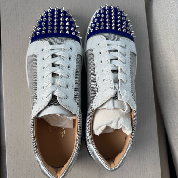 Christian Louboutin Junior Spikes Orlato Navy: Blue/White Size:9 never worn